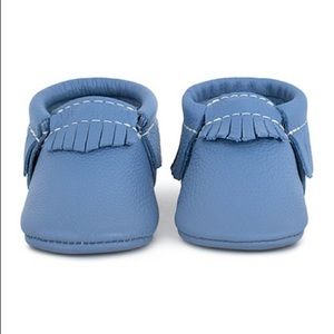 Freshly Picked Faded Denim Soft Leather Moccasin